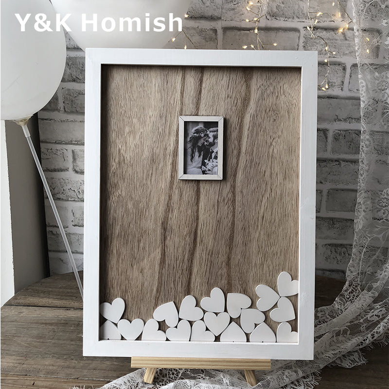 Wedding Guest Book，Wedding Signature Picture Frame，Signature Frame，Wedding Wood Wall Frame