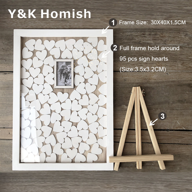 Wedding Guest Book，Wedding Signature Picture Frame，Signature Frame，Wedding Wood Wall Frame