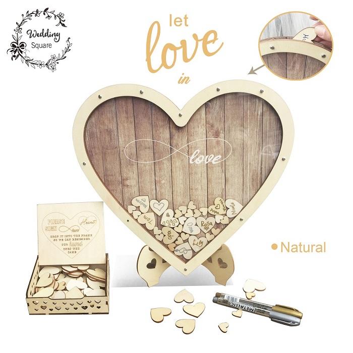 Wooden wedding book, Hearts, Unique Wedding Guest Book,  Wedding Decoration, Rustic wedding