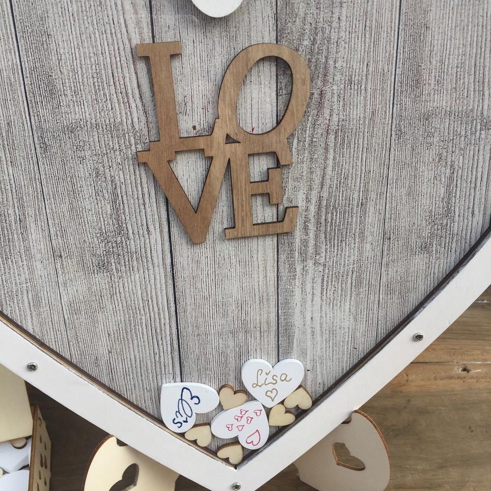 Wooden wedding book, Hearts, Unique Wedding Guest Book,  Wedding Decoration, Rustic wedding