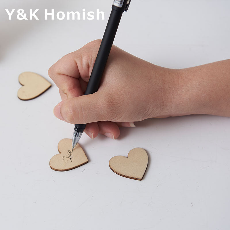 Wood Hearts Wedding Guest Book Alternative, Heart Drop Guest Book Rustic Wooden Love Heart Wedding Table Scatter Decoration Crafts, for 100 Hearts Wedding