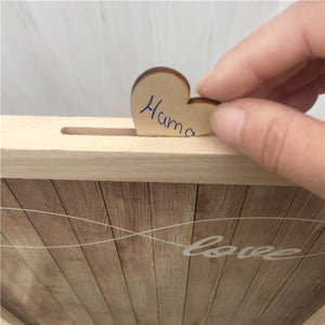 100pcs Hearts unique Wedding Decoration Rustic Sweet Wedding Guestbook Heart Drop box Wedding drop box 3D Guest book wooden box