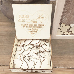 100pcs Hearts unique Wedding Decoration Rustic Sweet Wedding Guestbook Heart Drop box Wedding drop box 3D Guest book wooden box