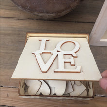 Load image into Gallery viewer, 100pcs Hearts unique Wedding Decoration Rustic Sweet Wedding Guestbook Heart Drop box Wedding drop box 3D Guest book wooden box