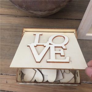 100pcs Hearts unique Wedding Decoration Rustic Sweet Wedding Guestbook Heart Drop box Wedding drop box 3D Guest book wooden box