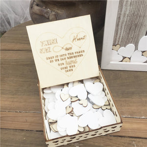 100pcs Hearts unique Wedding Decoration Rustic Sweet Wedding Guestbook Heart Drop box Wedding drop box 3D Guest book wooden box