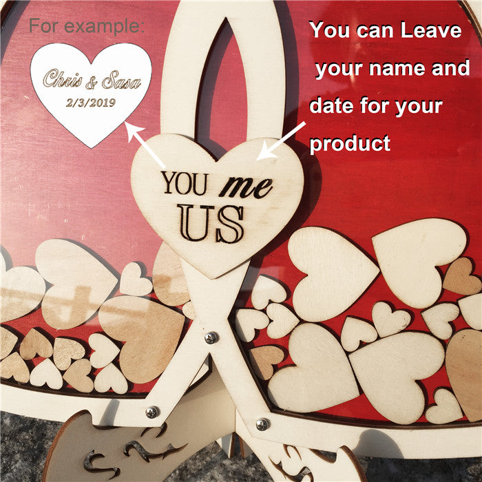 Wedding Guestbook Cool Wedding Decoration  3D  Hearts guest book Wooden Box  Rustic SweetRustic Sweet Heart Drop Box