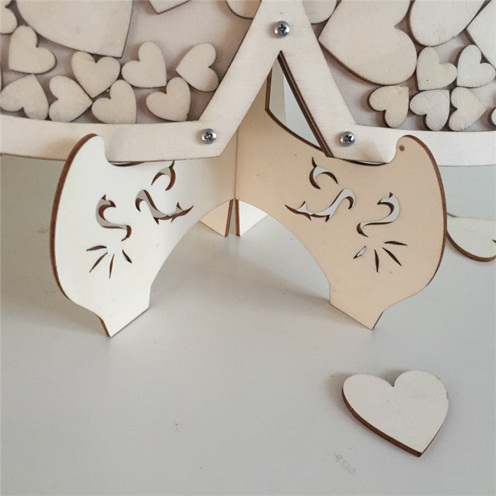 Wedding Guestbook Cool Wedding Decoration  3D  Hearts guest book Wooden Box  Rustic SweetRustic Sweet Heart Drop Box