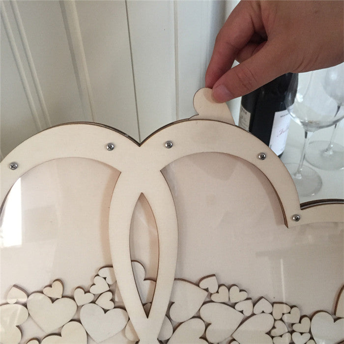 Wedding Guestbook Cool Wedding Decoration  3D  Hearts guest book Wooden Box  Rustic SweetRustic Sweet Heart Drop Box