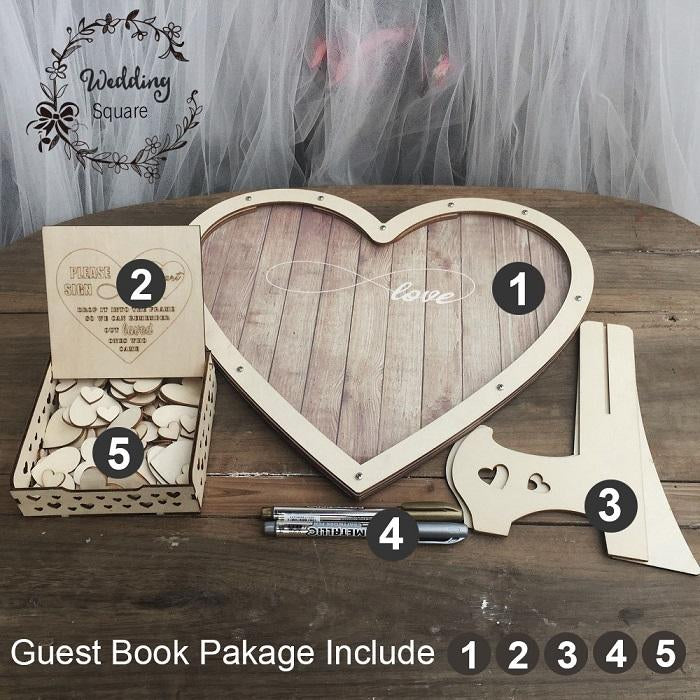 Wooden wedding book, Hearts, Unique Wedding Guest Book,  Wedding Decoration, Rustic wedding