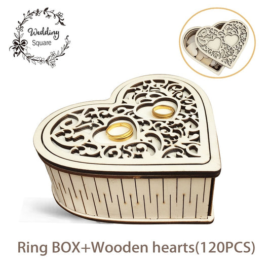 Vintage Wooden box ring bearer Wedding ring box Heart box Wooden heats Woodcraft Wedding decoration